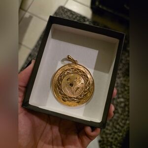 Gold Pendant with Intricate Design